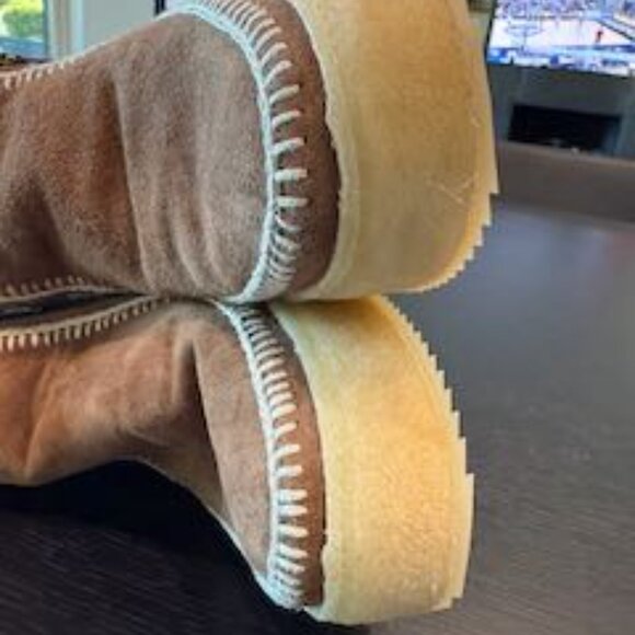 Laidback London Setsu Platform Crochet Ankle Boot Camel Suede Natural 39 - 8 1/2 - Picture 8 of 9